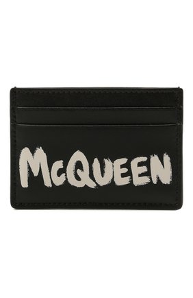 Женский кожаный футляр для кредитных карт ALEXANDER MCQUEEN черного цвета, арт. 658453/1AAC7 | Фото 1 (Материал: Натуральная кожа)