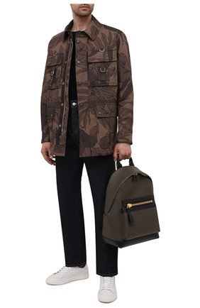 Мужской кожаный рюкзак TOM FORD хаки цвета по цене 260000 руб., арт. H0397T-LCL037 | Фото 2 Мужской кожаный рюкзак TOM FORD хаки цвета, арт. H0397T-LCL037 | Фото 2