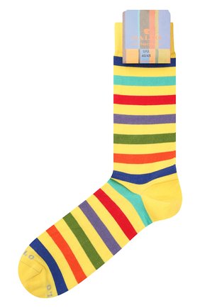 Мужские хлопковые носки GALLO желтого цвета, арт. AP103161 | Фото 1 (Материал внешний: Хлопок; Кросс-КТ: бельё)