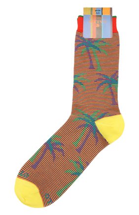 Мужские хлопковые носки GALLO желтого цвета, арт. AP511693 | Фото 1 (Материал внешний: Хлопок; Кросс-КТ: бельё)