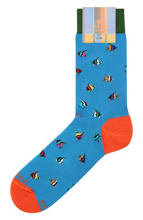 Мужские носки GALLO бирюзового цвета, арт. AP511711 | Фото 1 (Материал внешний: Хлопок, Синтетический материал; Кросс-КТ: бельё)