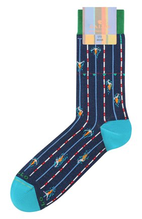 Мужские носки GALLO темно-синего цвета, арт. AP511730 | Фото 1 (Материал внешний: Хлопок, Синтетический материал; Кросс-КТ: бельё)