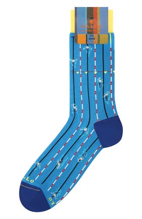 Мужские носки GALLO бирюзового цвета, арт. AP511730 | Фото 1 (Материал внешний: Хлопок, Синтетический материал; Кросс-КТ: бельё)