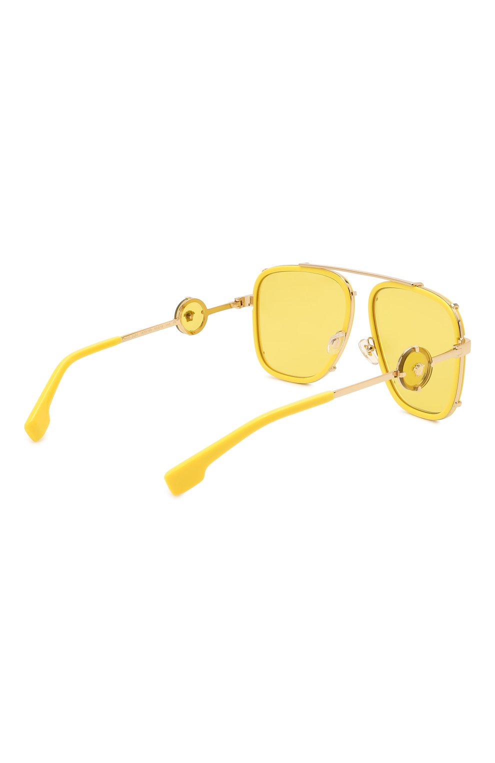 Женские солнцезащитные очки VERSACE желтого цвета, арт. 2233-14736D | Фото 5 (Кросс-КТ: С/з-унисекс; Региональные ограничения белый список (Axapta Mercury): RU; Тип очков: С/з; Очки форма: Авиаторы, Прямоугольные; Оптика Гендер: оптика-унисекс)
