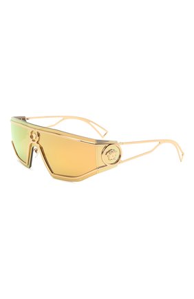 Женские солнцезащитные очки VERSACE золотого цвета, арт. 2226-10027P | Фото 1 (Тип очков: С/з; Очки форма: Маска, D-форма; Оптика Гендер: оптика-унисекс)