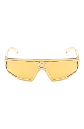 Женские солнцезащитные очки VERSACE золотого цвета, арт. 2226-10027P | Фото 4 (Тип очков: С/з; Очки форма: Маска, D-форма; Оптика Гендер: оптика-унисекс)