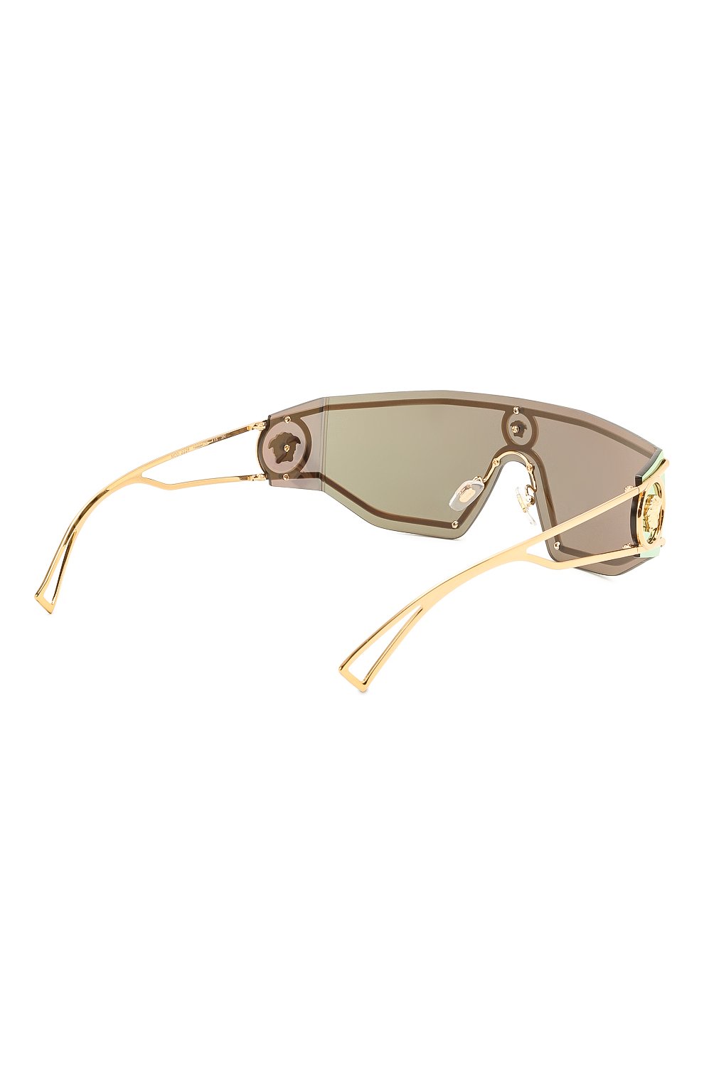 Женские солнцезащитные очки VERSACE золотого цвета, арт. 2226-10027P | Фото 5 (Тип очков: С/з; Очки форма: Маска, D-форма; Оптика Гендер: оптика-унисекс)