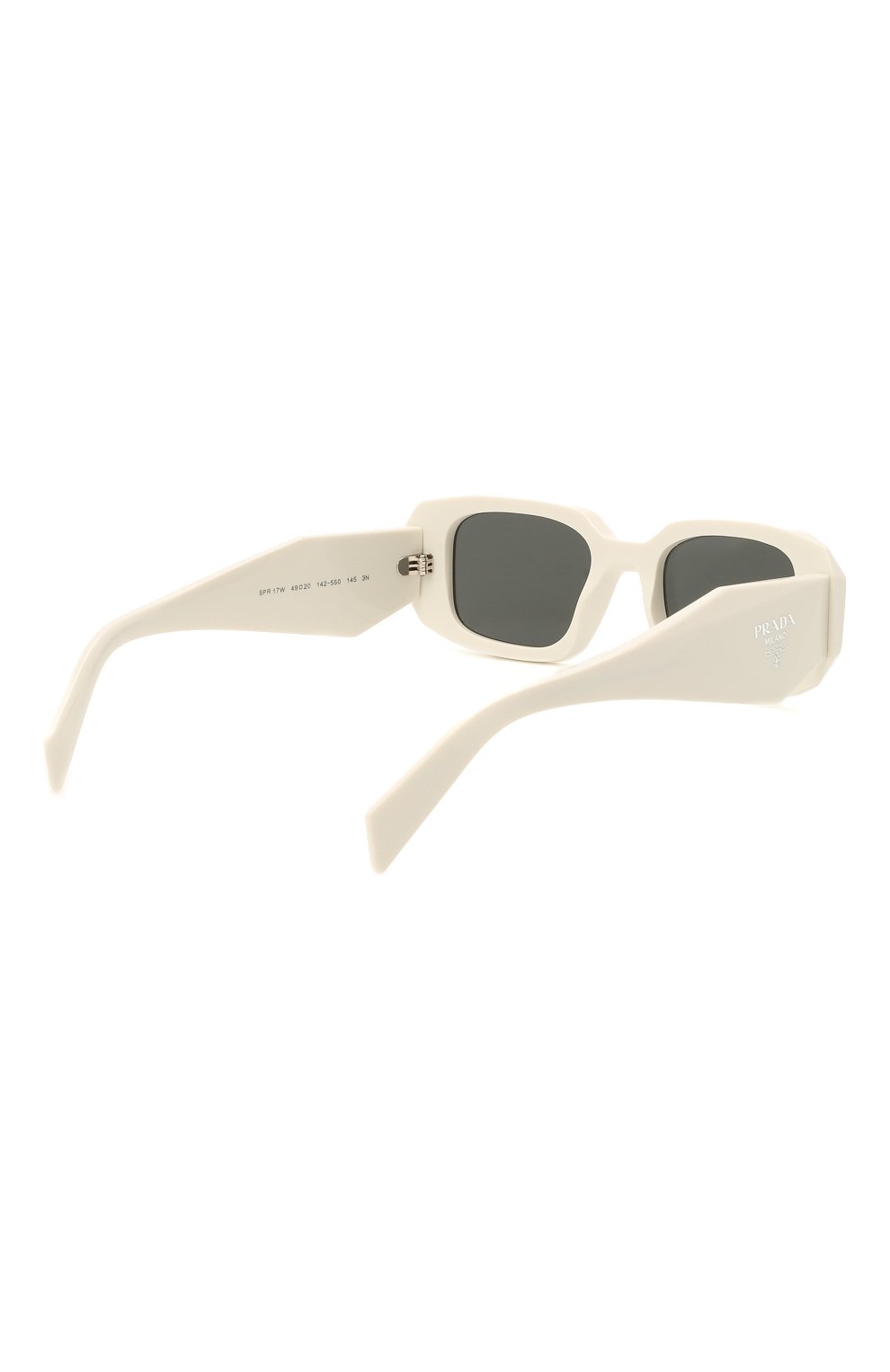 Женские солнцезащитные очки PRADA белого цвета, арт. 17WS-1425S0 | Фото 4 (Региональные ограничения белый список (Axapta Mercury): RU; Тип очков: С/з; Оптика Гендер: оптика-женское; Очки форма: Прямоугольные)
