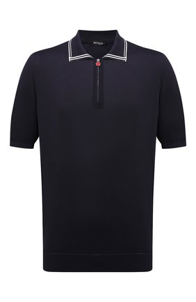 Мужское шелковое поло KITON темно-синего цвета по цене 155000 руб., арт. UKL956/4XL-8XL | Фото 1 Мужское шелковое поло KITON темно-синего цвета, арт. UKL956/4XL-8XL | Фото 1