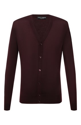Мужской кашемировый кардиган DOLCE & GABBANA бордового цвета по цене 94350 руб., арт. GX832T/JAW01 | Фото 1 Мужской кашемировый кардиган DOLCE & GABBANA бордового цвета, арт. GX832T/JAW01 | Фото 1