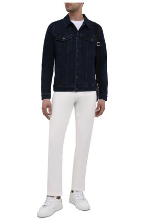 Мужская джинсовая куртка 7 FOR ALL MANKIND синего цвета по цене 26700 руб., арт. JSK5R460LL | Фото 2 Мужская джинсовая куртка 7 FOR ALL MANKIND синего цвета, арт. JSK5R460LL | Фото 2 (Материал внешний: Хлопок, Деним; Рукава: Длинные; Длина (верхняя одежда): Короткие; Кросс-КТ: Куртка, Деним; Стили: Кэжуэл)
