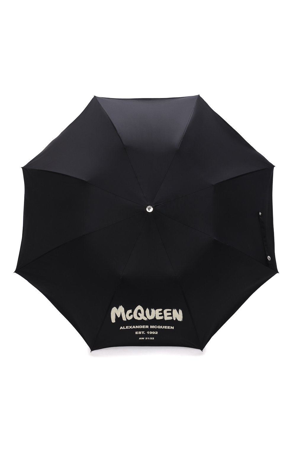 Мужской складной зонт ALEXANDER MCQUEEN черного цвета, арт. 663426/4A71Q | Фото 1 (Материал: Текстиль, Синтетический материал, Металл)