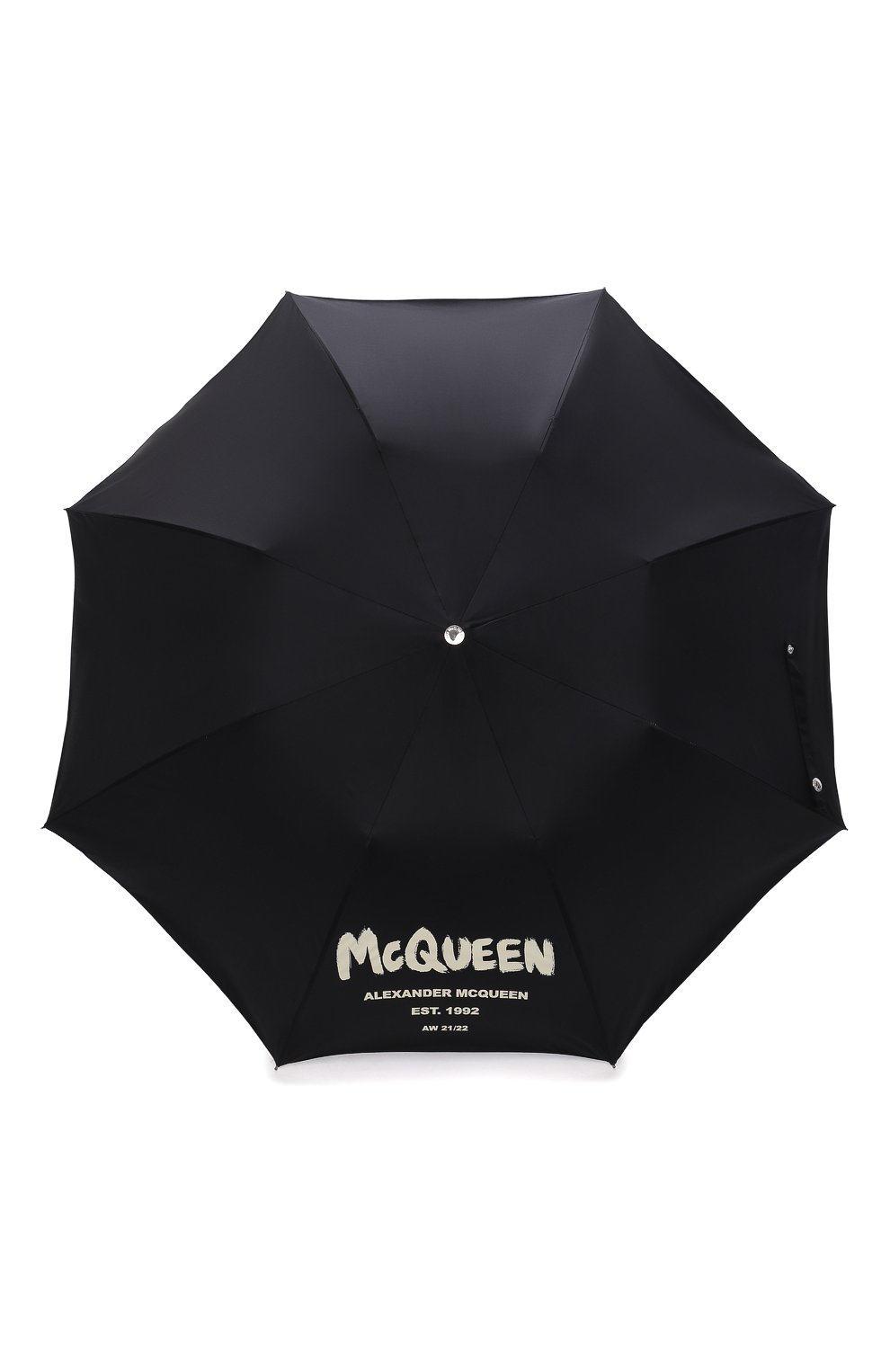 Мужской складной зонт ALEXANDER MCQUEEN черного цвета, арт. 663426/4A71Q | Фото 1 (Материал: Текстиль, Синтетический материал, Металл)