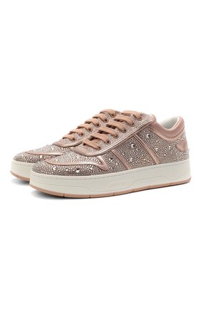Женские комбинированные кеды hawaii JIMMY CHOO розового цвета по цене 131500 руб., арт. HAWAII/F/ADS | Фото 1 Женские комбинированные кеды hawaii JIMMY CHOO розового цвета, арт. HAWAII/F/ADS | Фото 1