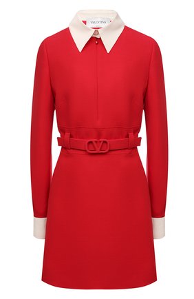 Женское платье из шерсти и шелка VALENTINO красного цвета по цене 266000 руб., арт. WB3VAW611CF | Фото 1 Женское платье из шерсти и шелка VALENTINO красного цвета, арт. WB3VAW611CF | Фото 1