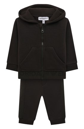 Детский комплект из толстовки и брюк EMPORIO ARMANI хаки цвета по цене 18150 руб., арт. 6KHVJ1/3J4DZ | Фото 1 Детский комплект из толстовки и брюк EMPORIO ARMANI хаки цвета, арт. 6KHVJ1/3J4DZ | Фото 1 (Материал внешний: Хлопок; Рукава: Длинные; Кросс-КТ НВ: Костюм; Ростовка одежда: 9 мес | 74 см, 12 мес | 80 см, 24 мес | 92 см, 36 мес | 98 см, 3 мес | 62 см, 6 мес | 68 см)