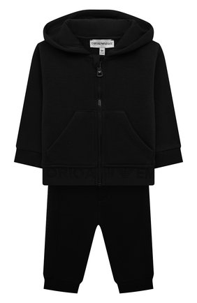 Детский комплект из толстовки и брюк EMPORIO ARMANI темно-синего цвета по цене 18150 руб., арт. 6KHVJ1/3J4DZ | Фото 1 Детский комплект из толстовки и брюк EMPORIO ARMANI темно-синего цвета, арт. 6KHVJ1/3J4DZ | Фото 1 (Рукава: Длинные; Материал внешний: Хлопок; Кросс-КТ НВ: Костюм; Ростовка одежда: 9 мес | 74 см, 12 мес | 80 см, 24 мес | 92 см, 36 мес | 98 см)