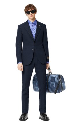 Мужской хлопковый пиджак LOUIS VUITTON темно-синего цвета по цене 244000 руб., арт. 1A8WWG | Фото 2 Мужской хлопковый пиджак LOUIS VUITTON темно-синего цвета, арт. 1A8WWG | Фото 2