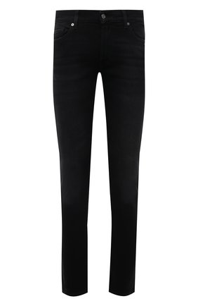 Мужские джинсы 7 FOR ALL MANKIND черного цвета, арт. JSD4A490T0 | Фото 1 (Длина (брюки, джинсы): Стандартные; Материал внешний: Хлопок, Деним; Силуэт М (брюки): Узкие; Стили: Кэжуэл; Кросс-КТ: Деним)