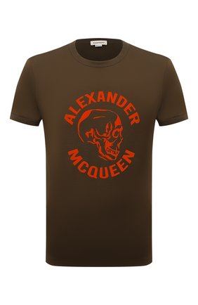 Мужская хлопковая футболка ALEXANDER MCQUEEN хаки цвета по цене 53350 руб., арт. 662566/QRZ81 | Фото 1 Мужская хлопковая футболка ALEXANDER MCQUEEN хаки цвета, арт. 662566/QRZ81 | Фото 1 (Длина (для топов): Стандартные; Материал внешний: Хлопок; Рукава: Короткие; Стили: Панк; Принт: С принтом)