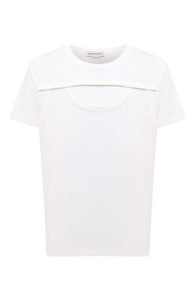 Мужская хлопковая футболка ALEXANDER MCQUEEN белого цвета по цене 53350 руб., арт. 659609/QRZ50 | Фото 1 Мужская хлопковая футболка ALEXANDER MCQUEEN белого цвета, арт. 659609/QRZ50 | Фото 1 (Материал внешний: Хлопок; Рукава: Короткие; Стили: Кэжуэл; Длина (для топов): Стандартные; Принт: С принтом)