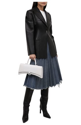 Женская сумка hourglass BALENCIAGA белого цвета по цене 155500 руб., арт. 654946/1QJ4I | Фото 3 Женская сумка hourglass BALENCIAGA белого цвета, арт. 654946/1QJ4I | Фото 3 (Сумки-технические: Сумки через плечо, Сумки top-handle; Размер: medium; Материал: Натуральная кожа; Ремень/цепочка: На ремешке)