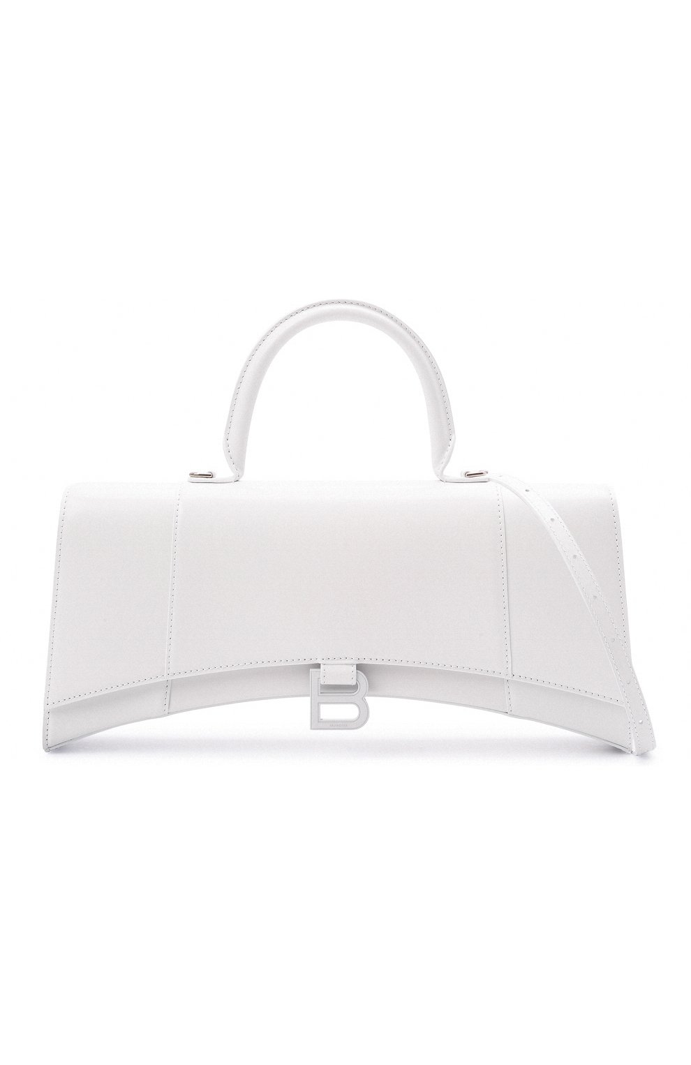 Женская сумка hourglass BALENCIAGA белого цвета по цене 155500 руб., арт. 654946/1QJ4I | Фото 7 Женская сумка hourglass BALENCIAGA белого цвета, арт. 654946/1QJ4I | Фото 7 (Сумки-технические: Сумки через плечо, Сумки top-handle; Размер: medium; Материал: Натуральная кожа; Ремень/цепочка: На ремешке)