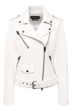 Женская кожаная куртка TOM FORD белого цвета по цене 446500 руб., арт. CSL683-LEX228 | Фото 1 Женская кожаная куртка TOM FORD белого цвета, арт. CSL683-LEX228 | Фото 1
