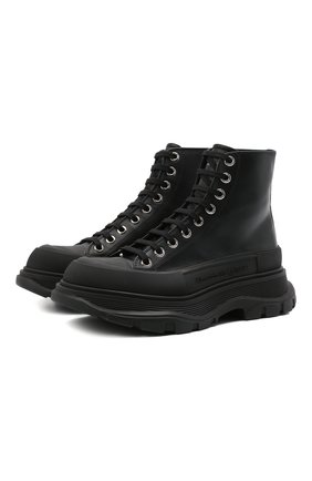 Женские кожаные ботинки ALEXANDER MCQUEEN черного цвета по цене 59450 руб., арт. 633900/WHZ62 | Фото 1 Женские кожаные ботинки ALEXANDER MCQUEEN черного цвета, арт. 633900/WHZ62 | Фото 1