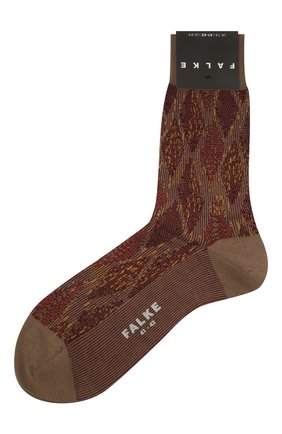 Мужские хлопковые носки FALKE коричневого цвета, арт. 12441 | Фото 1 (Материал внешний: Хлопок; Кросс-КТ: бельё; Региональные ограничения белый список (Axapta Mercury): RU)