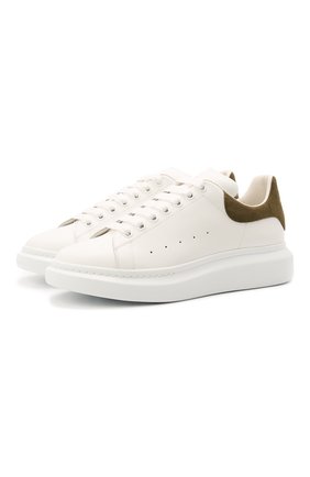 Мужские кожаные кеды ALEXANDER MCQUEEN хаки цвета по цене 41650 руб., арт. 625162/WHZ4K | Фото 1 Мужские кожаные кеды ALEXANDER MCQUEEN хаки цвета, арт. 625162/WHZ4K | Фото 1