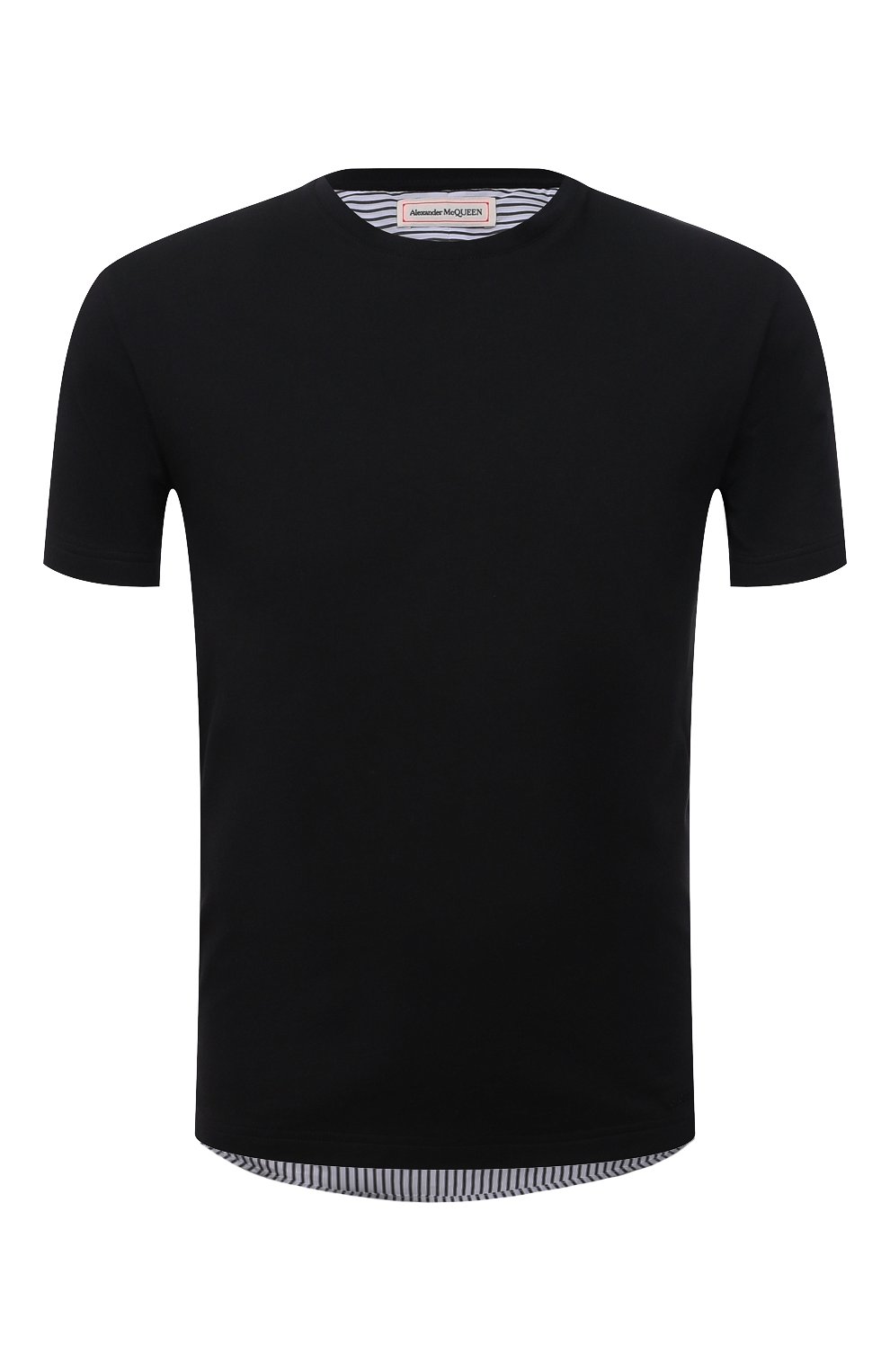 Мужская хлопковая футболка ALEXANDER MCQUEEN черного цвета, арт. 654775/QRX04 | Фото 1 (Рукава: Короткие; Длина (для топов): Стандартные; Принт: С принтом; Материал внешний: Хлопок; Стили: Кэжуэл)