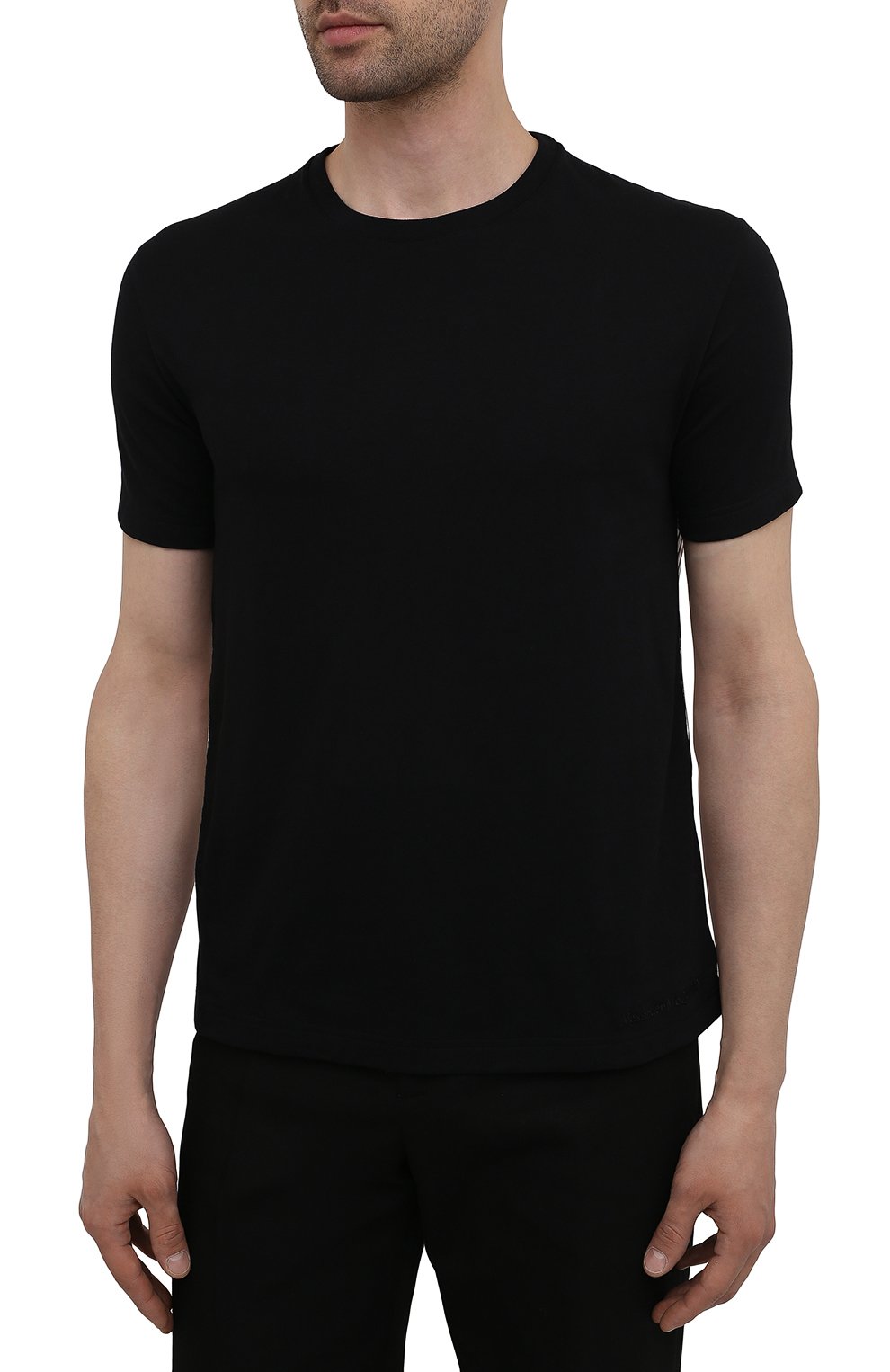 Мужская хлопковая футболка ALEXANDER MCQUEEN черного цвета, арт. 654775/QRX04 | Фото 3 (Рукава: Короткие; Длина (для топов): Стандартные; Принт: С принтом; Материал внешний: Хлопок; Стили: Кэжуэл)