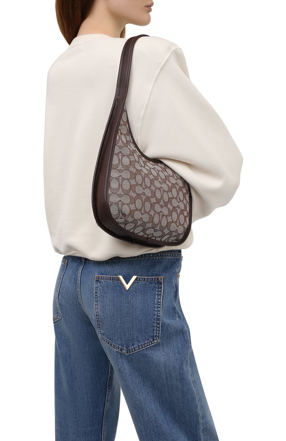 Женская сумка ergo COACH коричневого цвета, арт. C2588 | Фото 5 (Сумки-технические: Сумки top-handle; Размер: medium, small; Материал: Текстиль)