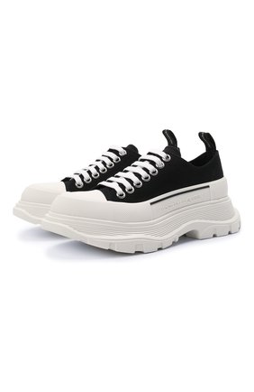 Женские текстильные ботинки tread slick ALEXANDER MCQUEEN черно-белого цвета по цене 52950 руб., арт. 611705/W4MV2 | Фото 1 Женские текстильные ботинки tread slick ALEXANDER MCQUEEN черно-белого цвета, арт. 611705/W4MV2 | Фото 1
