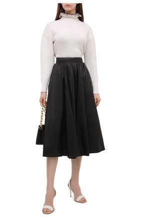 Женская кожаная юбка ALEXANDER MCQUEEN черного цвета по цене 367500 руб., арт. 668454/Q5AGQ | Фото 2 Женская кожаная юбка ALEXANDER MCQUEEN черного цвета, арт. 668454/Q5AGQ | Фото 2 (Длина Ж (юбки, платья, шорты): Миди; Материал подклада: Вискоза; Стили: Гламурный; Женское Кросс-КТ: Юбка-одежда)