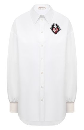 Женская хлопковая рубашка ALEXANDER MCQUEEN белого цвета по цене 93850 руб., арт. 666910/QAAAY | Фото 1 Женская хлопковая рубашка ALEXANDER MCQUEEN белого цвета, арт. 666910/QAAAY | Фото 1