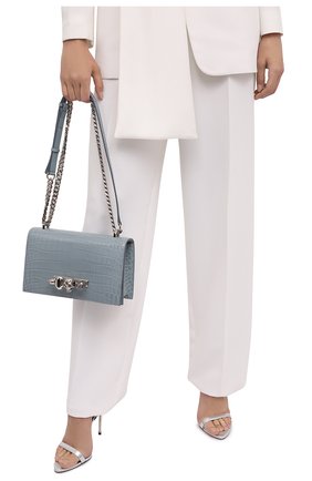 Женская сумка jewelled satchel ALEXANDER MCQUEEN синего цвета по цене 172000 руб., арт. 554128/1HB02 | Фото 2 Женская сумка jewelled satchel ALEXANDER MCQUEEN синего цвета, арт. 554128/1HB02 | Фото 2