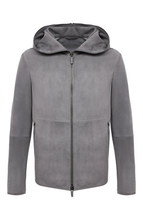 Мужская замшевая куртка GIORGIO ARMANI серого цвета по цене 376500 руб., арт. BSR16P/BSP23 | Фото 1 Мужская замшевая куртка GIORGIO ARMANI серого цвета, арт. BSR16P/BSP23 | Фото 1 (Длина (верхняя одежда): Короткие; Рукава: Длинные; Кросс-КТ: Куртка; Мужское Кросс-КТ: Кожа и замша; Стили: Кэжуэл; Материал внешний: Замша, Натуральная кожа)