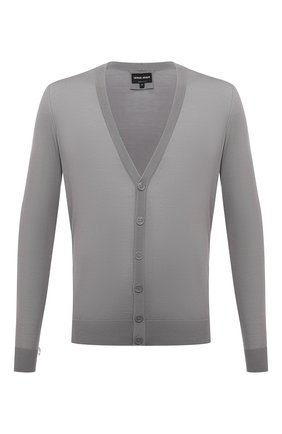 Мужской шерстяной кардиган GIORGIO ARMANI серого цвета по цене 65250 руб., арт. 8NSE01/SM01Z | Фото 1 Мужской шерстяной кардиган GIORGIO ARMANI серого цвета, арт. 8NSE01/SM01Z | Фото 1