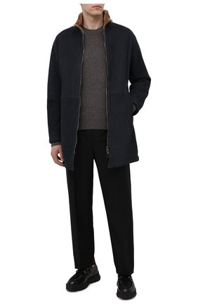 Мужская дубленка GIORGIO ARMANI темно-синего цвета по цене 447500 руб., арт. BSL80P/BSP85 | Фото 2 Мужская дубленка GIORGIO ARMANI темно-синего цвета, арт. BSL80P/BSP85 | Фото 2 (Рукава: Длинные; Материал внешний: Натуральный мех; Стили: Кэжуэл; Длина (верхняя одежда): До середины бедра)