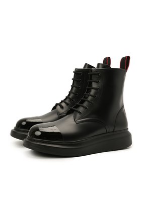 Мужские кожаные ботинки ALEXANDER MCQUEEN черного цвета по цене 59450 руб., арт. 663528/WHX5R | Фото 1 Мужские кожаные ботинки ALEXANDER MCQUEEN черного цвета, арт. 663528/WHX5R | Фото 1
