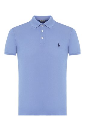 Мужское хлопковое поло POLO RALPH LAUREN голубого цвета по цене 12100 руб., арт. 710541705 | Фото 1 Мужское хлопковое поло POLO RALPH LAUREN голубого цвета, арт. 710541705 | Фото 1