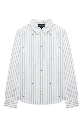 Детская хлопковая рубашка EMPORIO ARMANI белого цвета по цене 10350 руб., арт. 6K4CA9/1N12Z | Фото 1 Детская хлопковая рубашка EMPORIO ARMANI белого цвета, арт. 6K4CA9/1N12Z | Фото 1