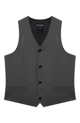 Детский жилет EMPORIO ARMANI серого цвета по цене 12900 руб., арт. 6K4GJL/4N4FZ | Фото 1 Детский жилет EMPORIO ARMANI серого цвета, арт. 6K4GJL/4N4FZ | Фото 1