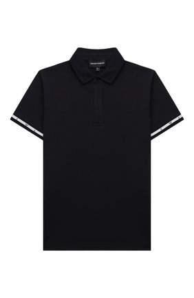 Детское хлопковое поло EMPORIO ARMANI темно-синего цвета по цене 9640 руб., арт. 6K4FJ1/4J53Z | Фото 1 Детское хлопковое поло EMPORIO ARMANI темно-синего цвета, арт. 6K4FJ1/4J53Z | Фото 1 (Материал внешний: Хлопок; Рукава: Короткие; Мальчики-школьная форма: Поло; Ростовка одежда: 10 - 11 лет | 140 - 146см, 13 - 15 лет | 158 см, 16 лет | 164 см, 4 года | 104 см, 5 лет | 110 см, 6 лет | 116 см, 7 лет | 122 см, 8 лет | 128 см)
