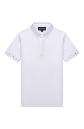 Детское хлопковое поло EMPORIO ARMANI белого цвета по цене 8875 руб., арт. 6K4FJ1/4J53Z | Фото 1 Детское хлопковое поло EMPORIO ARMANI белого цвета, арт. 6K4FJ1/4J53Z | Фото 1