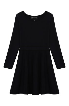 Детское платье из вискозы EMPORIO ARMANI темно-синего цвета по цене 17500 руб., арт. 6K3AT6/3MGJZ | Фото 1 Детское платье из вискозы EMPORIO ARMANI темно-синего цвета, арт. 6K3AT6/3MGJZ | Фото 1