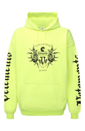 Мужской хлопковое худи VETEMENTS светло-зеленого цвета по цене 84250 руб., арт. UA52TR900Y 1606/M | Фото 1 Мужской хлопковое худи VETEMENTS светло-зеленого цвета, арт. UA52TR900Y 1606/M | Фото 1