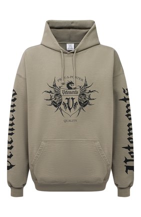 Мужской хлопковое худи VETEMENTS хаки цвета по цене 84250 руб., арт. UA52TR900G 1606/M | Фото 1 Мужской хлопковое худи VETEMENTS хаки цвета, арт. UA52TR900G 1606/M | Фото 1